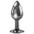 Evolved Black Gem - Metal Anal Plug Set with Black Gem (Silver)