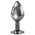 Evolved Black Gem - Metal Anal Plug Set with Black Gem (Silver)