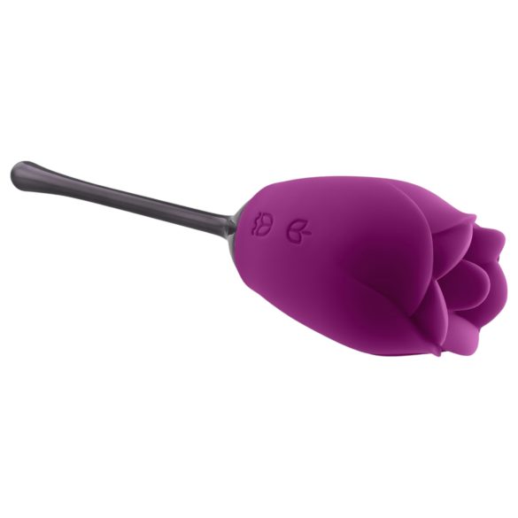 Playboy - Waterproof Rechargeable Rose Vibrator with Tongue (Purple)