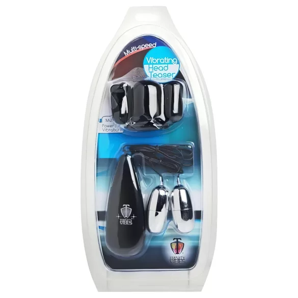 XR Brands - Trinity - dual bullet-cap glans vibrator (black-silver)