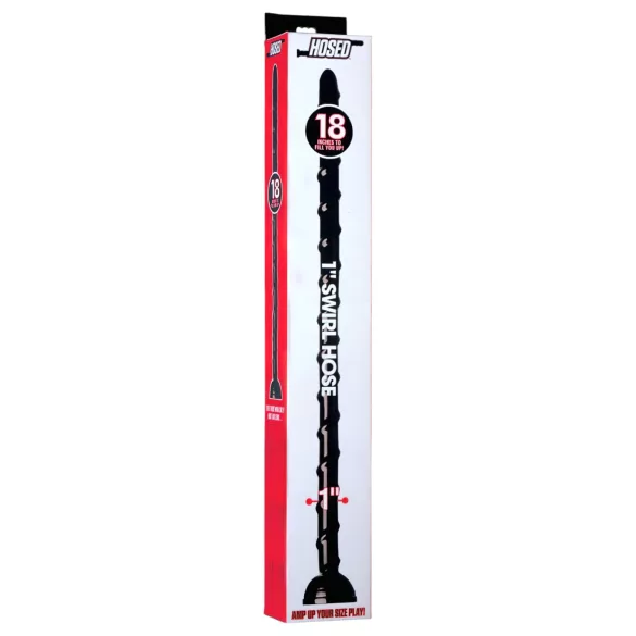 Hosed Swirl Slim Anal Snake 18 - Black Anal Dildo
