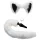 TAILZ - Fox Tail Anal Plug & Headband Set (Black & White)