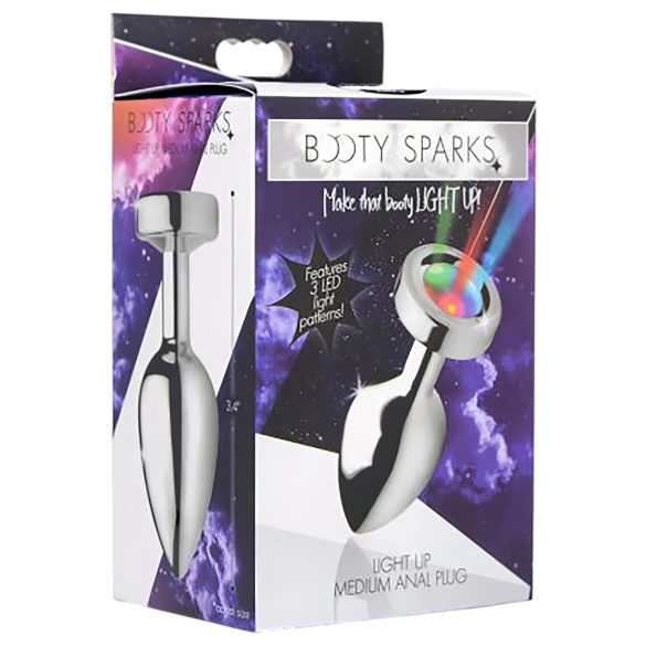 Booty Sparks - Illuminating Anal Plug - Medium (Silver)