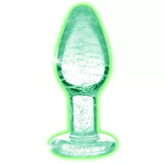   Booty Sparks Glow in the Dark M - Glass Anal Plug (Transparent)