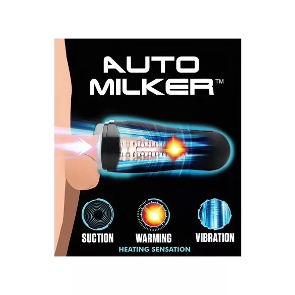 Lovebotz Auto Milker - Waterproof Suction & Vibration Masturbator (Black)