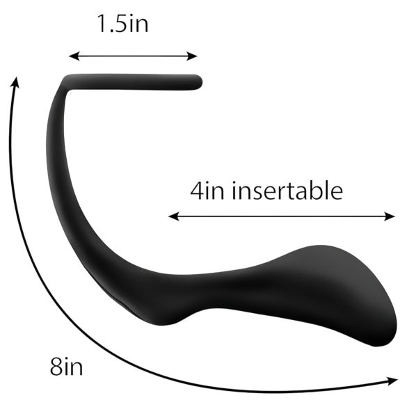 Anal Adventures Platinum - Anal Dildo with Penis Ring (Black)