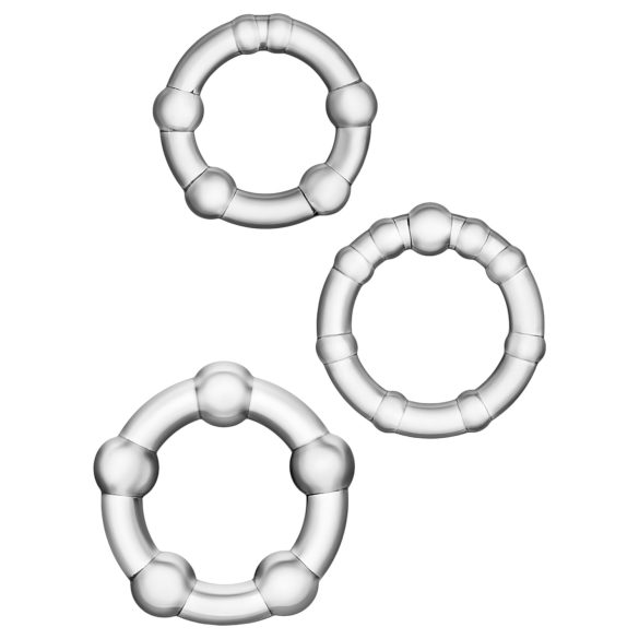 Stay Hard - Variety Penis Ring Set - 3 Pack (Clear)