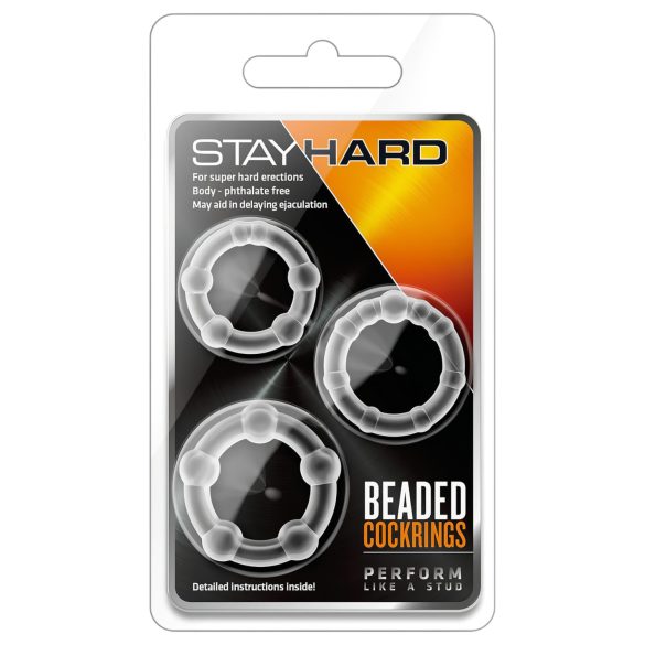 Stay Hard - Variety Penis Ring Set - 3 Pack (Clear)