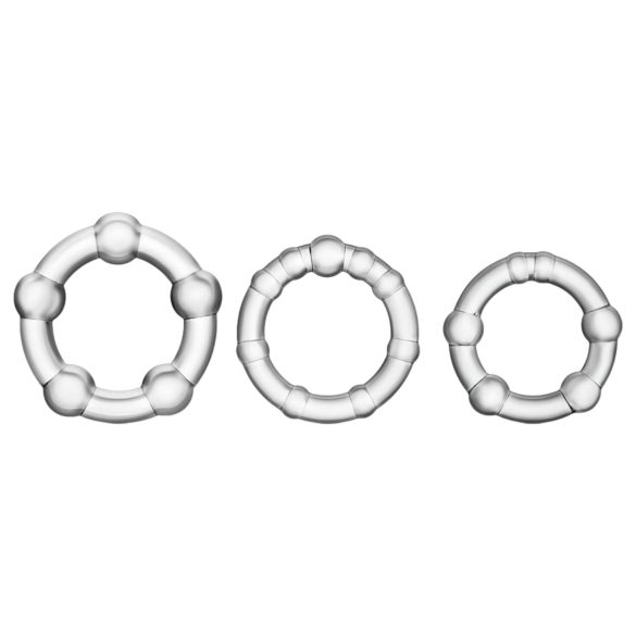 Stay Hard - Variety Penis Ring Set - 3 Pack (Clear)
