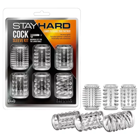Stay Hard - Clear Penis Sleeve Set (6 pcs)
