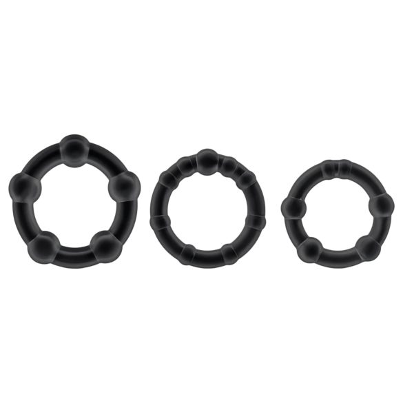Stay Hard - Black Penis Ring Set