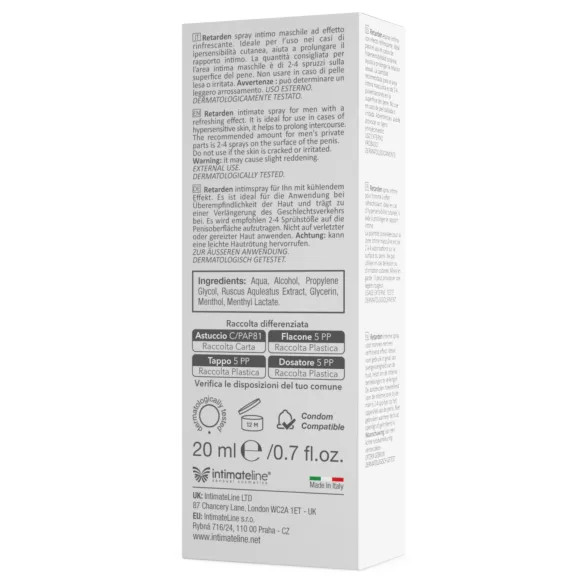 Intimateline R20 - cooling delay spray for men (20ml)
