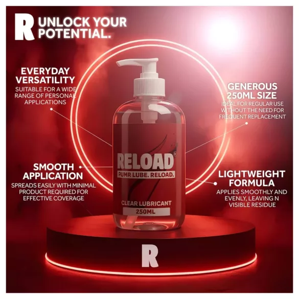 Reload - clear water-based lubricant in a pump bottle (250 ml)