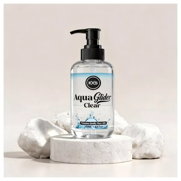 EXS AquaGlider Clear - transparent water-based lubricant in pump bottle (250ml)