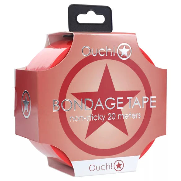 Ouch! - self-adhesive bondage tape (red) - 20 m