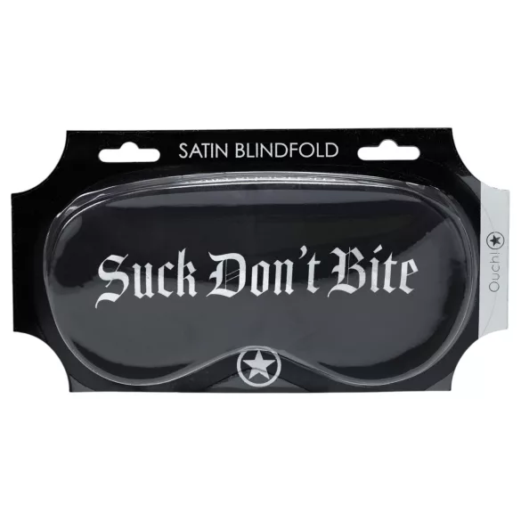 Ouch! “Suck Don’t Bite” satin eye mask (black)