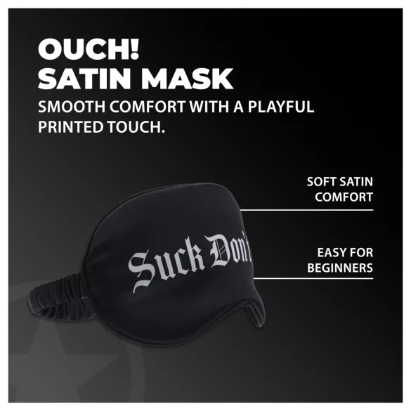 Ouch! “Suck Don’t Bite” satin eye mask (black)