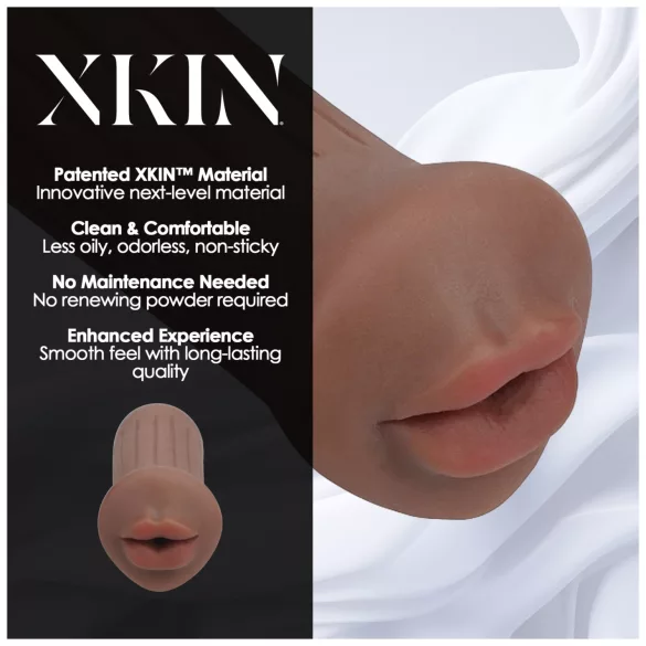 XKIN - artificial mouth masturbator - S (dark natural)