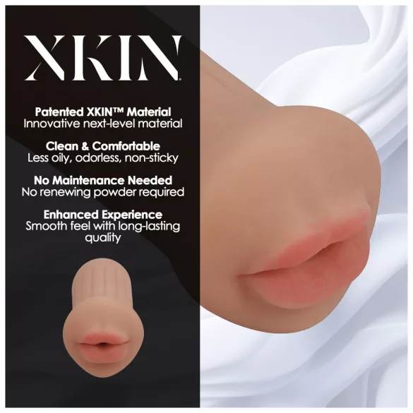 XKIN - artificial mouth masturbator - S (dark natural)