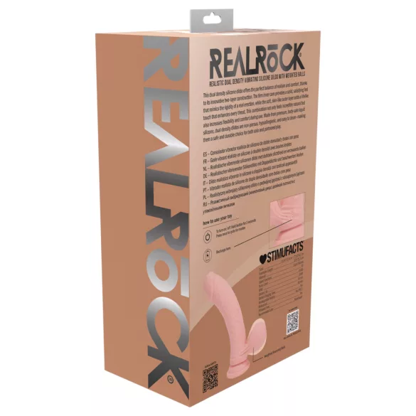 RealRock - dual-density realistic vibrator (flesh-coloured) - 18 cm