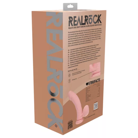 RealRock - Dual-Density Realistic Vibrator (Flesh-Coloured) - 20 cm