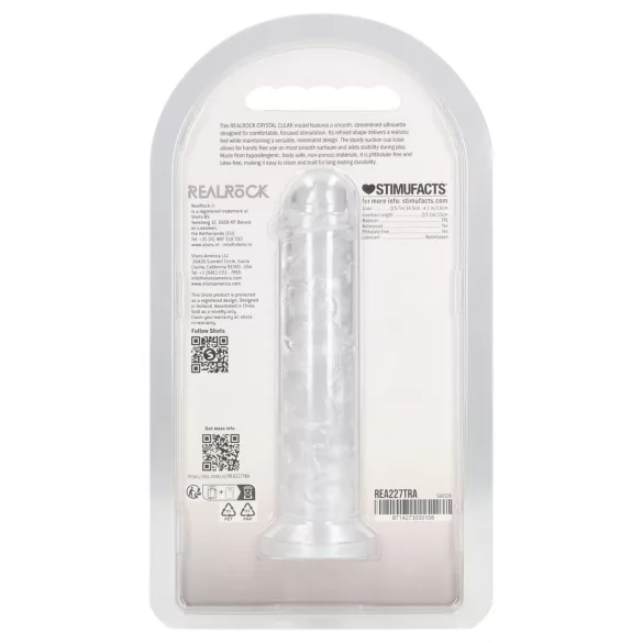 RealRock - lifelike dildo with suction cup (clear) - 12.7 cm