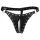Ouch! - studded chastity thong with chain (black)