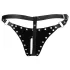 Ouch! - studded chastity thong with chain (black)