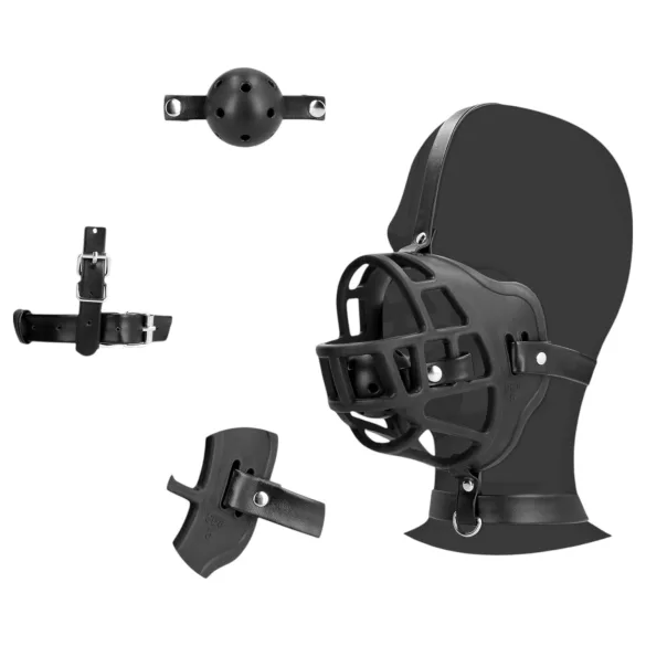 Ouch! - Black Muzzle with Built-In Mouth Gag