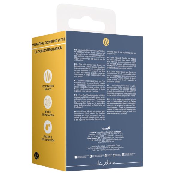 Loveline - Vibrating Penis Ring with Clitoral Stimulator (Gray)