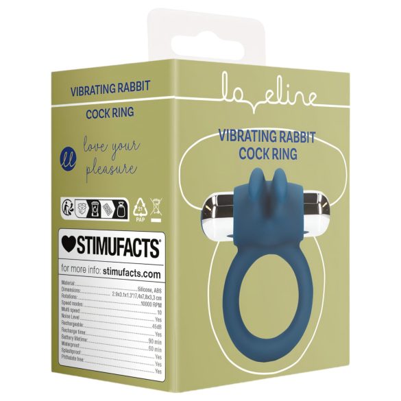 Loveline - Bunny Vibrating Ring (Blue)