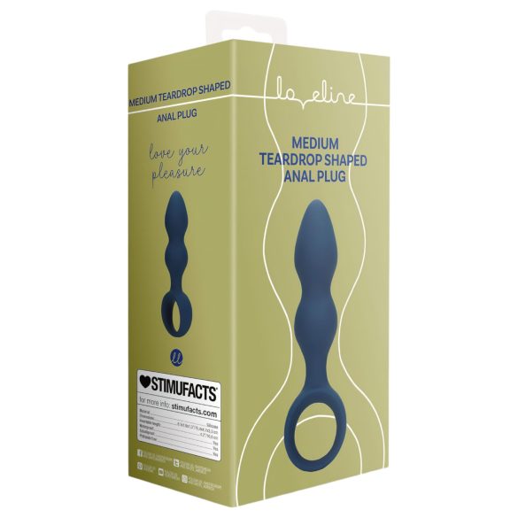 Loveline - Blue Ringed Anal Dildo - Medium Size