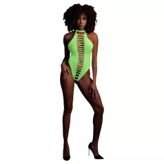 Ouch! - Neon Green Glow-in-the-Dark Open Bodysuit
