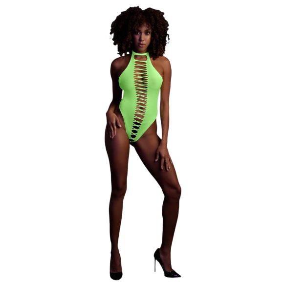 Ouch! - Neon Green Glow-in-the-Dark Open Bodysuit