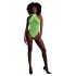 Ouch! - Neon Green Glow-in-the-Dark Strappy Bodysuit - XL-4XL
