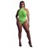 Ouch! - Neon Green Glow-in-the-Dark Strappy Bodysuit - XL-4XL