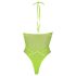 Ouch! - Neon Green Glow-in-the-Dark Strappy Bodysuit - XL-4XL