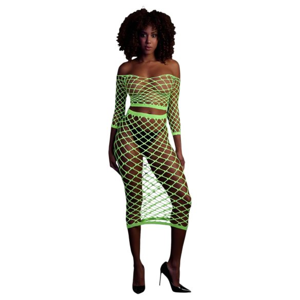 Ouch! - Neon Green Glow-in-the-Dark Skirt & Top Set