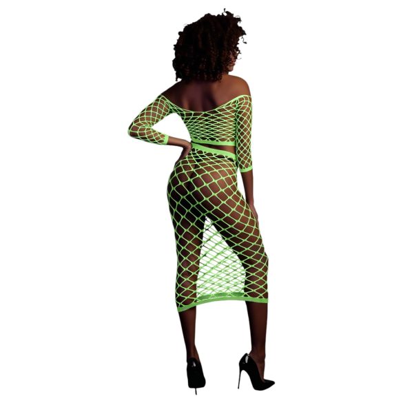 Ouch! - Neon Green Glow-in-the-Dark Skirt & Top Set