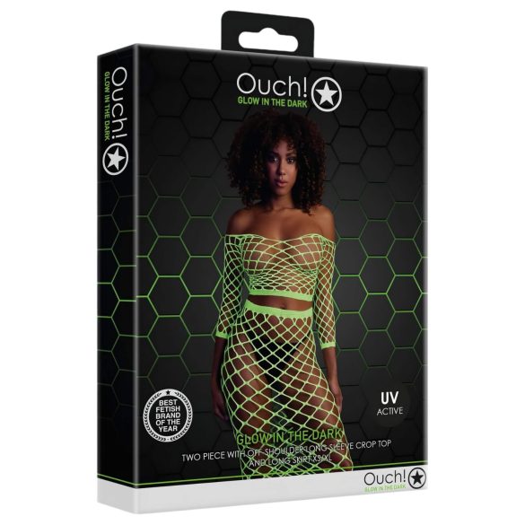 Ouch! - Neon Green Glow-in-the-Dark Skirt & Top Set