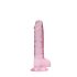 REALROCK - Pink Transparent Lifelike Dildo (17cm)