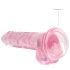 REALROCK - Pink Transparent Lifelike Dildo (17cm)