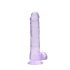 REALROCK - Lifelike Purple Dildo - Transparent (19cm)