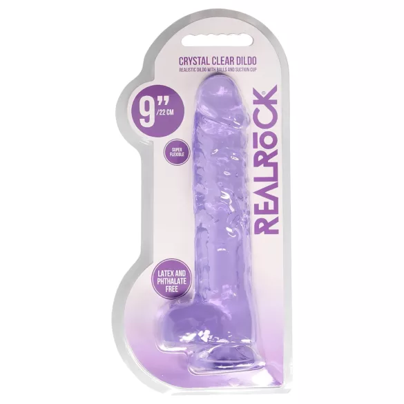 REALROCK - Lifelike Transparent Dildo - Purple (22cm)