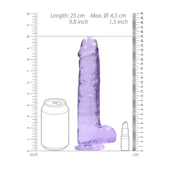 REALROCK - Lifelike Transparent Dildo - Purple (22cm)