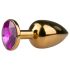 EasyToys Metal No.1 - Gold Anal Plug with Purple Gem (2.5cm)