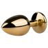 EasyToys Metal No.1 - Gold Anal Plug with Purple Gem (2.5cm)