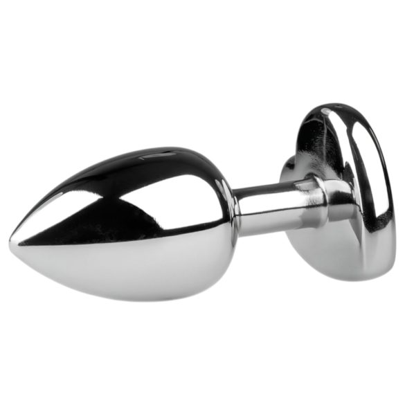 Easytoys Metal No.2 - Heart Jewel Anal Plug (Silver-White)