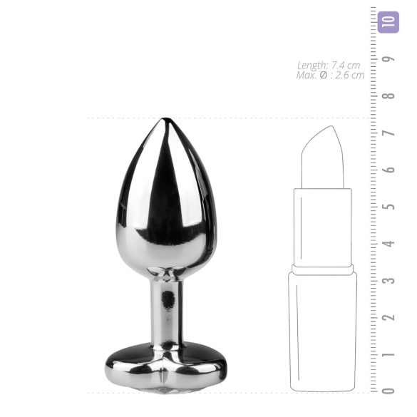 Easytoys Metal No.2 - Heart Jewel Anal Plug (Silver-White)