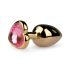 Easytoys Metal No.3 - Gold-Pink Anal Plug (1 inch)